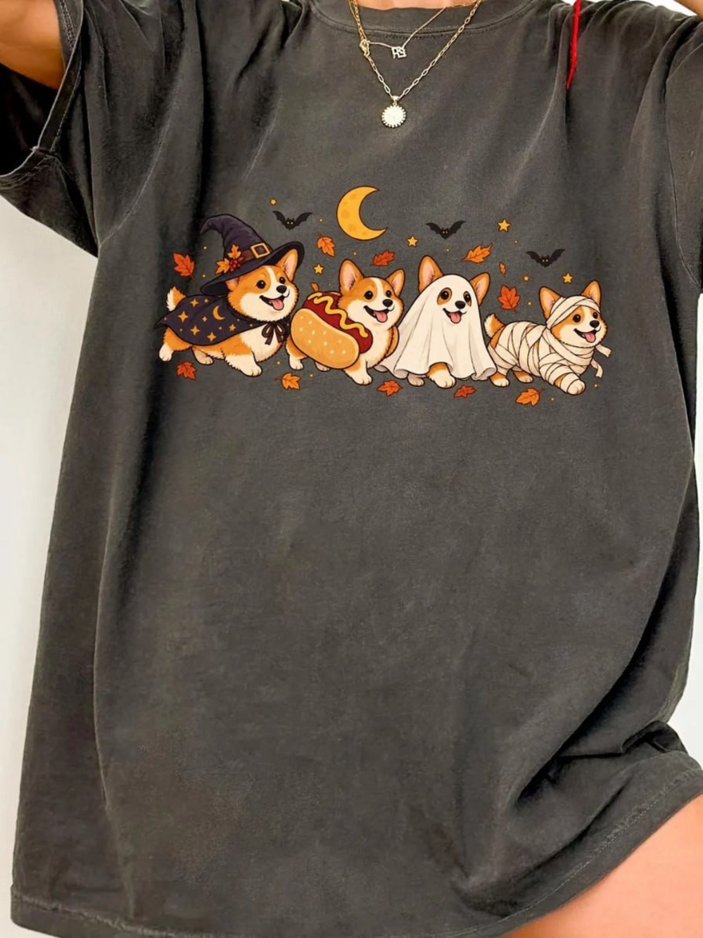 Comfort Colors Pepper Halloween Corgi Graphic Tee